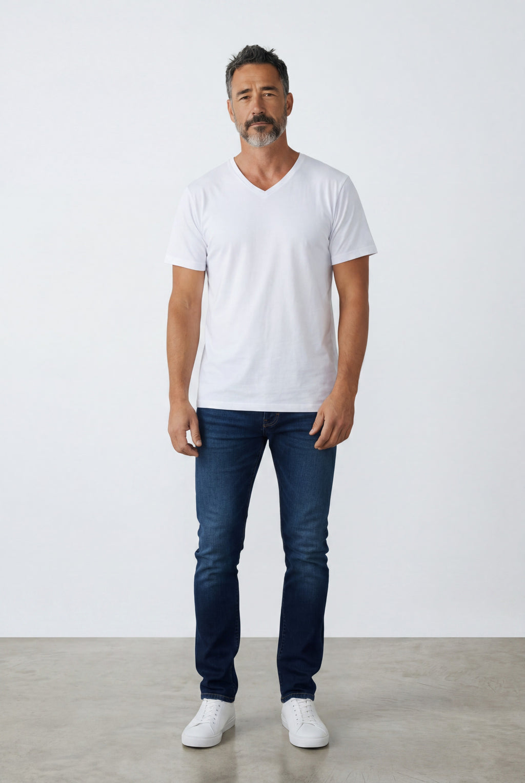 T-shirt col V-055