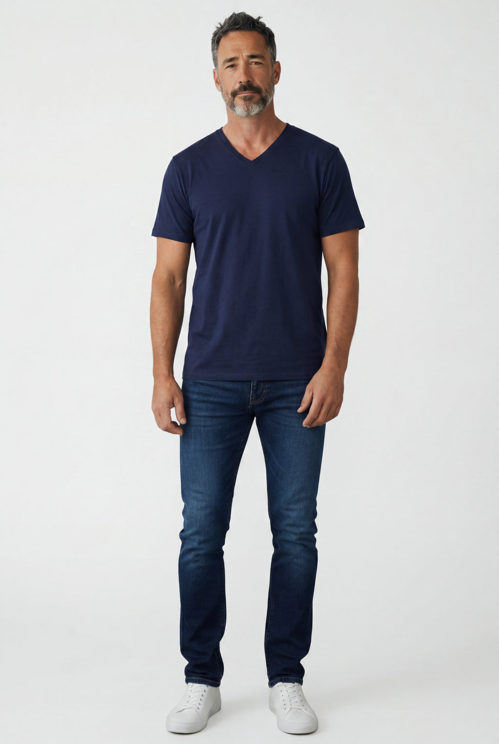 T-shirt col V-055