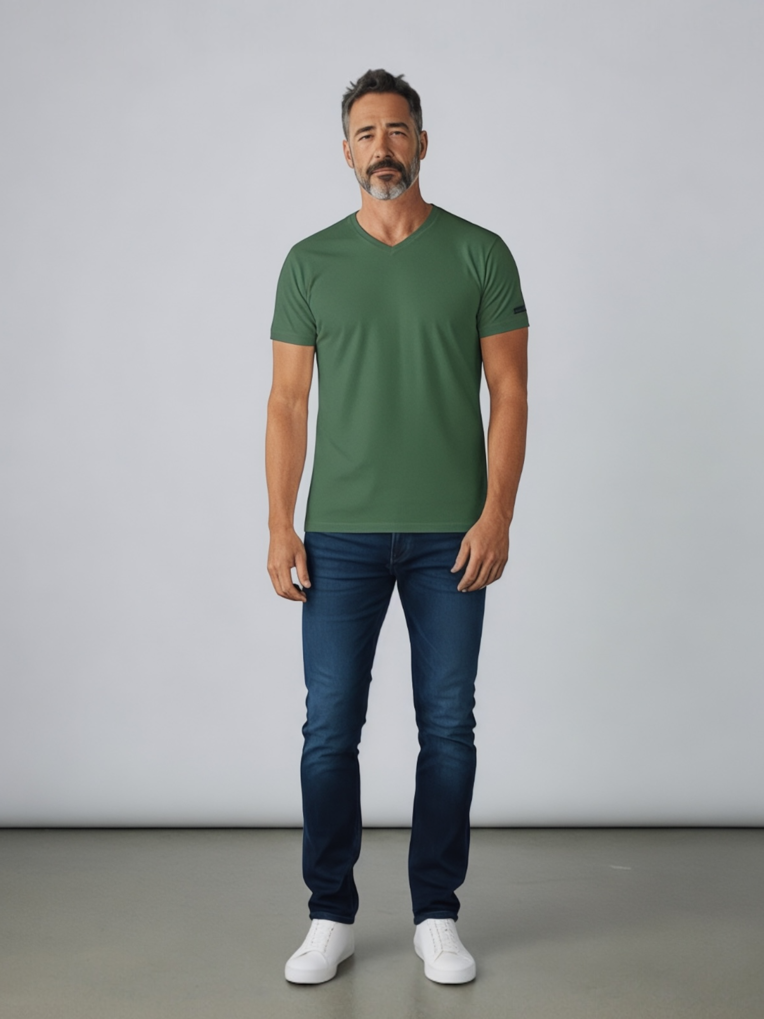 T-shirt col V-055