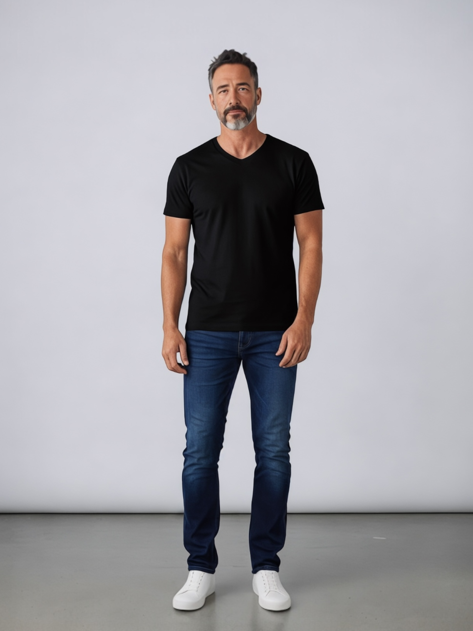 T-shirt col V-055