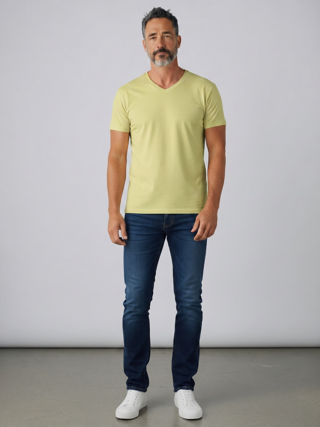T-shirt col V-055