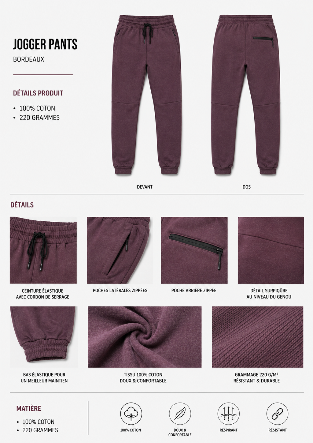 Pontalon jogger zip up-484